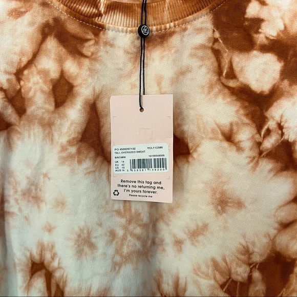 Missguided Tall Orange Tie Dye Crewneck - Picture 6 of 7